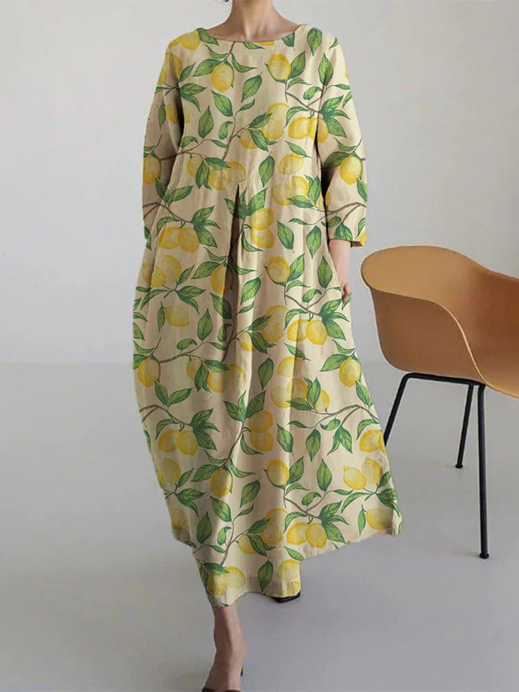 AURORA | Midi Floral Dress with Airy Comfort and Mediterranean Style Perfect for Summer