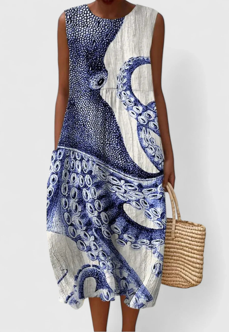 JULIET – OCEAN-INSPIRED SLEEVELESS DRESS