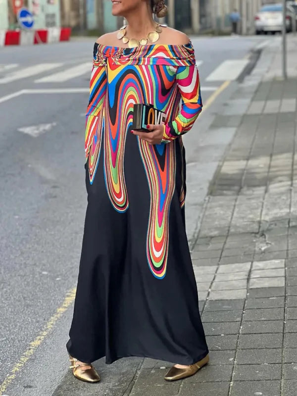 SYDNEY – VIBRANT OFF-SHOULDER MAXI DRESS