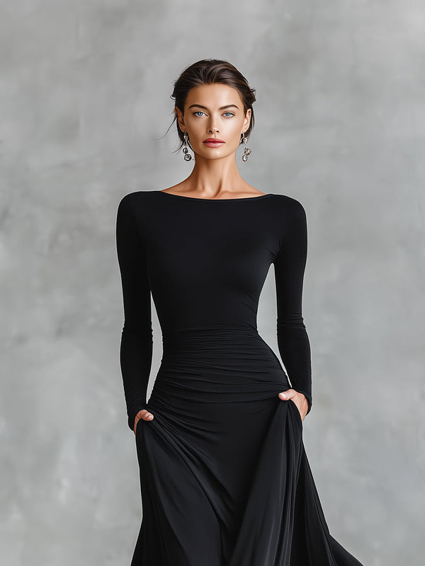 Hestia - Elegant Maxi Dress with Flowing Pleats