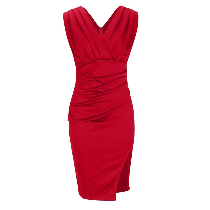 Sophia | Elegant V-Neck Slit Dress
