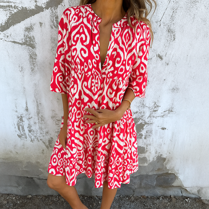 AVA – VIBRANT ESCAPE TUNIC DRESS