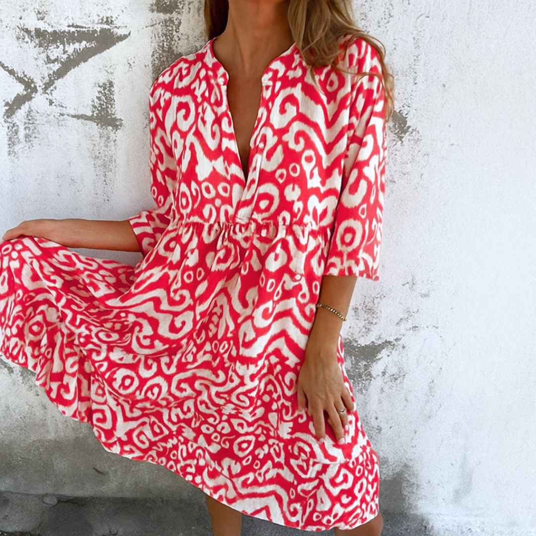 AVA – VIBRANT ESCAPE TUNIC DRESS