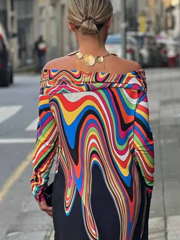 SYDNEY – VIBRANT OFF-SHOULDER MAXI DRESS