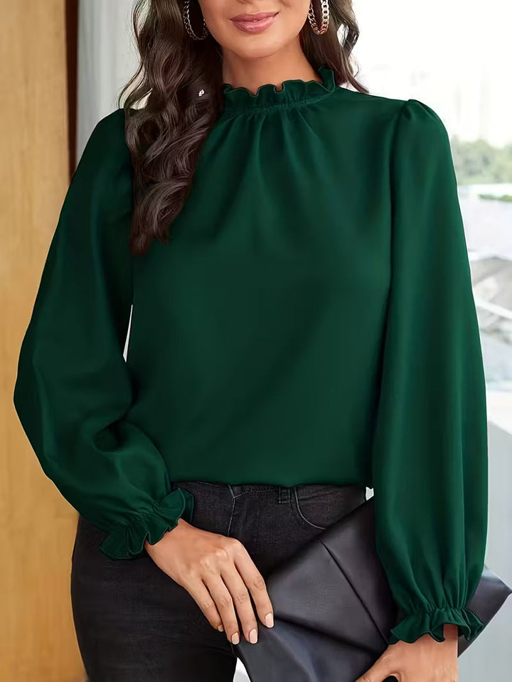 Aurelija - Blouse With Ruffle Collar And Puff Sleeves
