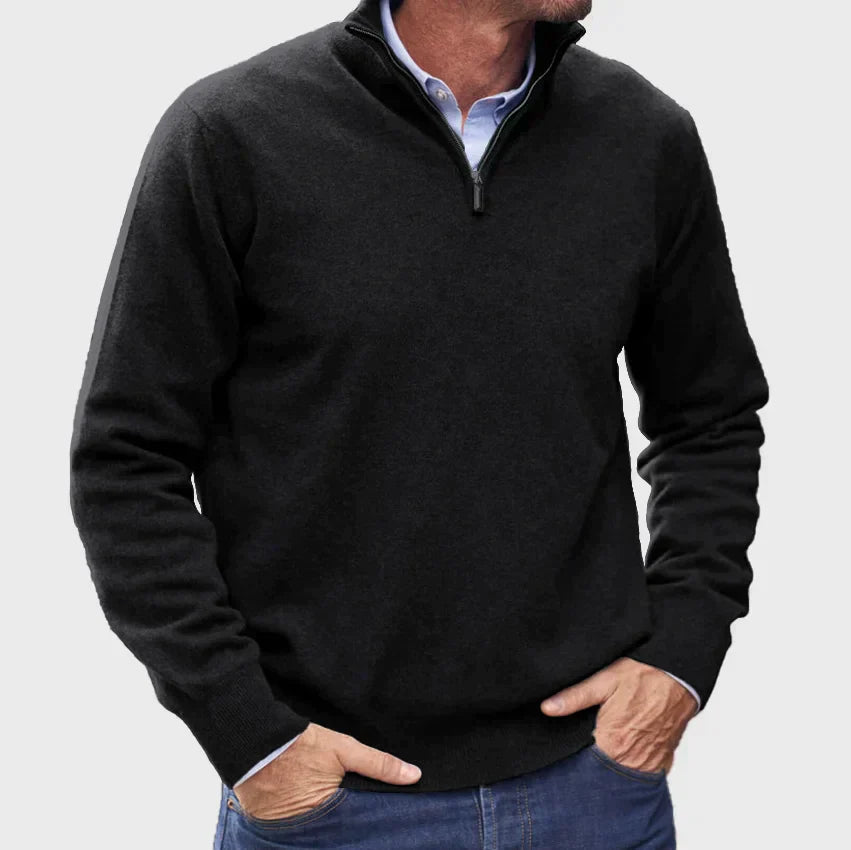Mitch - Long Sleeve Zip-Up Sweater