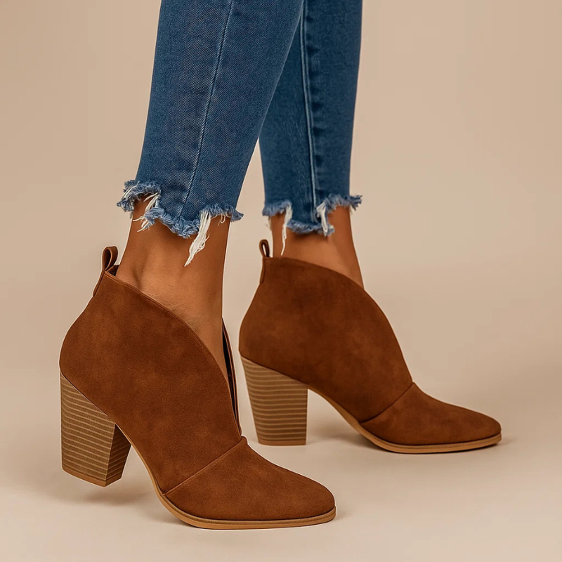 Phyllis - V-Cut Ankle Boots