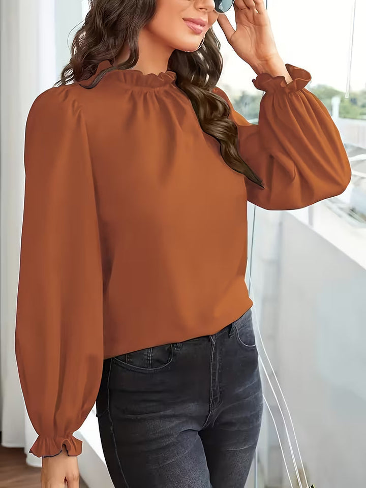Aurelija - Blouse With Ruffle Collar And Puff Sleeves