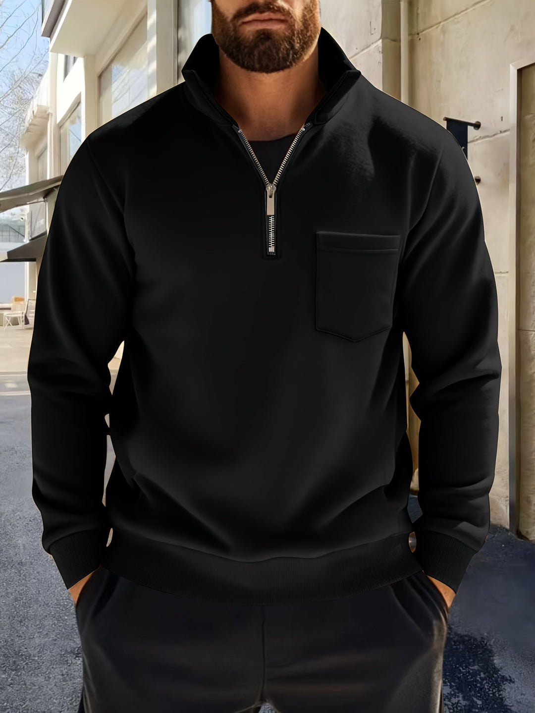 Nistor - Long Sleeve Shirt With Half Zipper