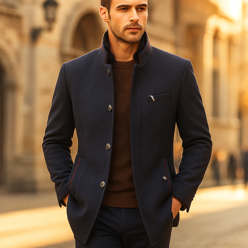 Maldini – Elegant Wool Coat with Front Buttons