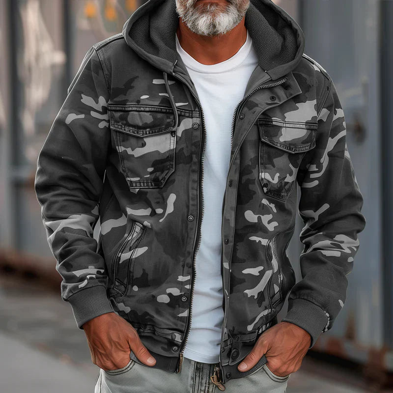 Stian - Military Style Hooded Jacket