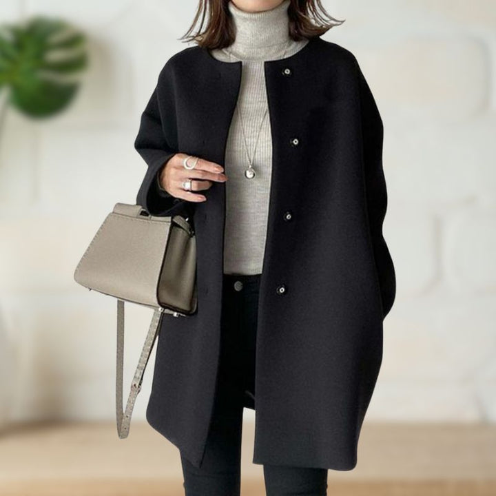 EVELYN – ELEGANT MINIMALIST BUTTON COAT