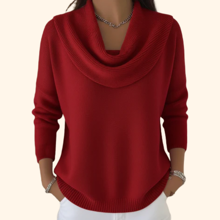 Lillian Elegant Cowl Neck Knit Sweater