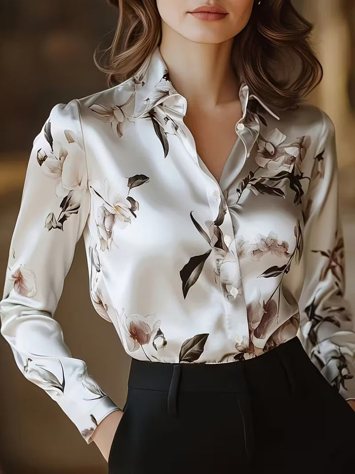 Brittney - Long Sleeve Floral Print Blouse
