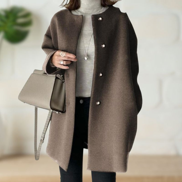 EVELYN – ELEGANT MINIMALIST BUTTON COAT