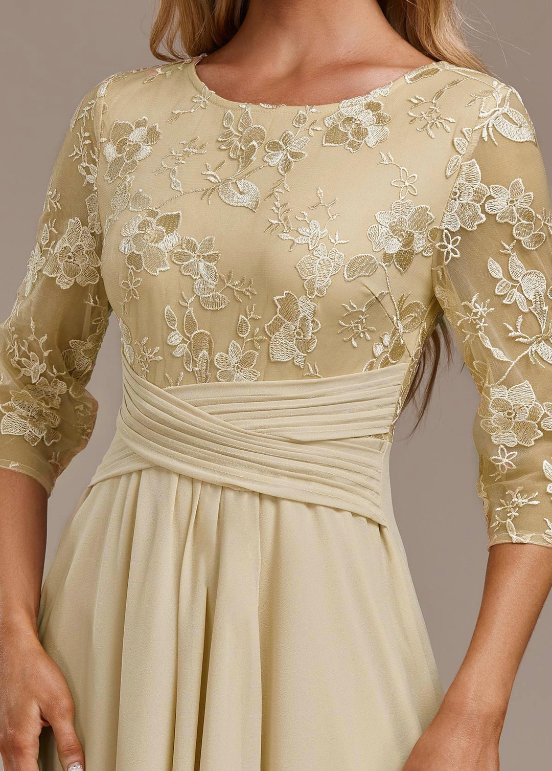 ANDREA – ELEGANT FLORAL CHIFFON DRESS