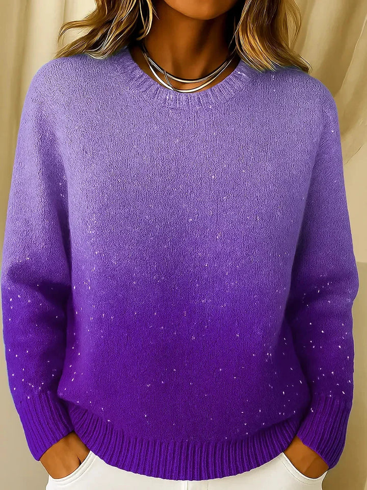 Izabell - Elegant Sparkle Gradient Knit Top