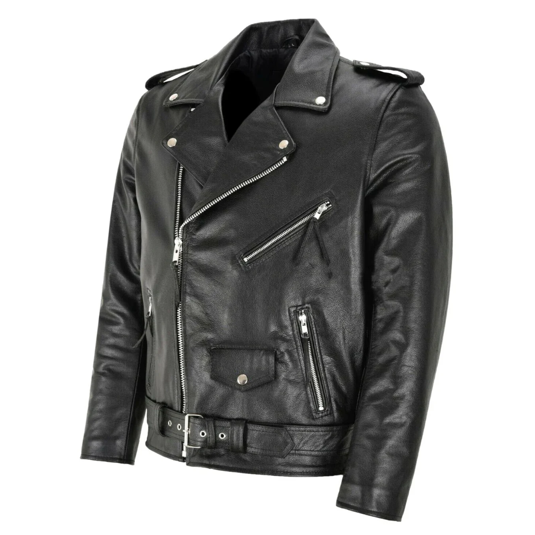 RYDER – CLASSIC BLACK LEATHER BIKER JACKET