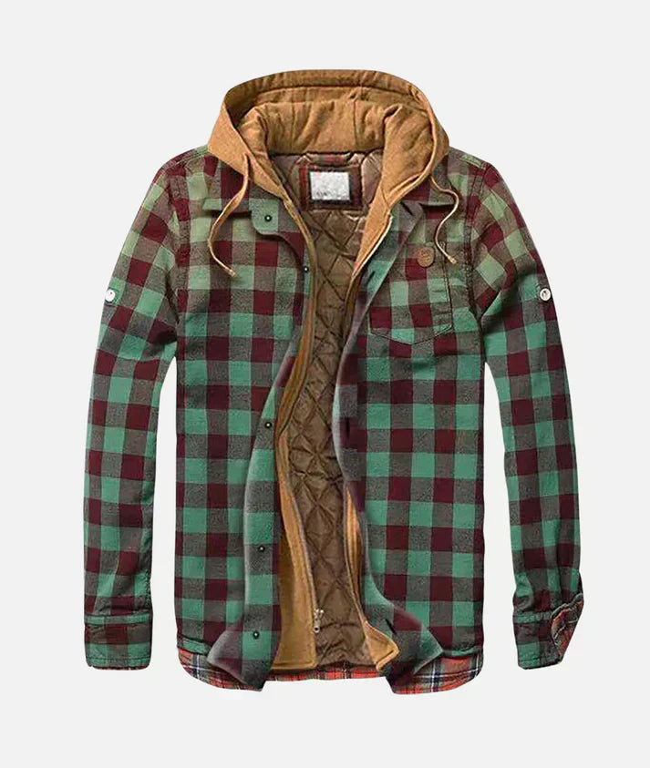GINA – COZY HOODED PLAID JACKET