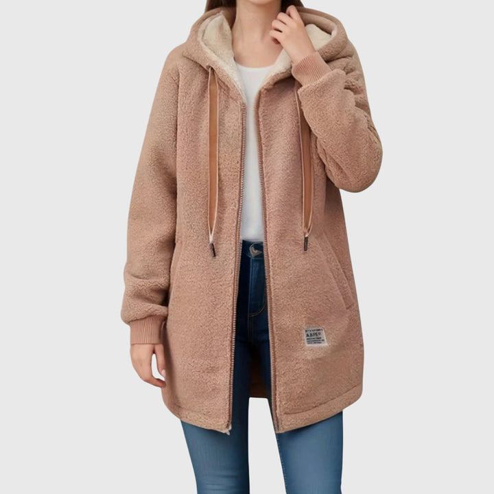 HARPER – COZY TEDDY HOODED ZIP COAT