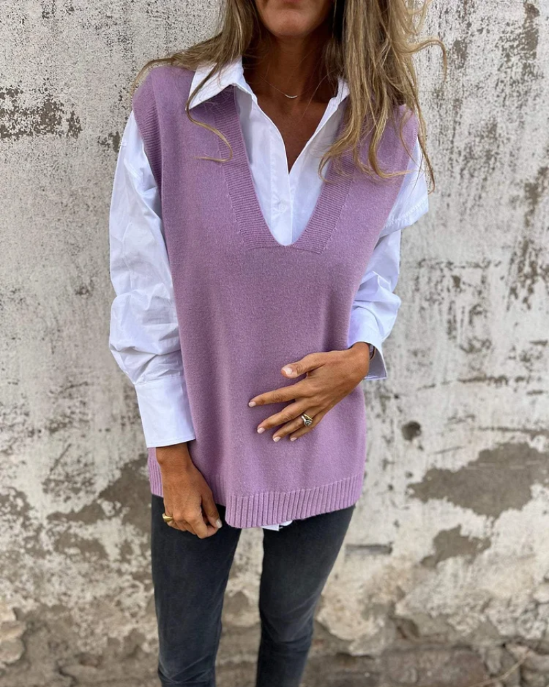SOFIA - CHIC V-NECK SWEATER VEST
