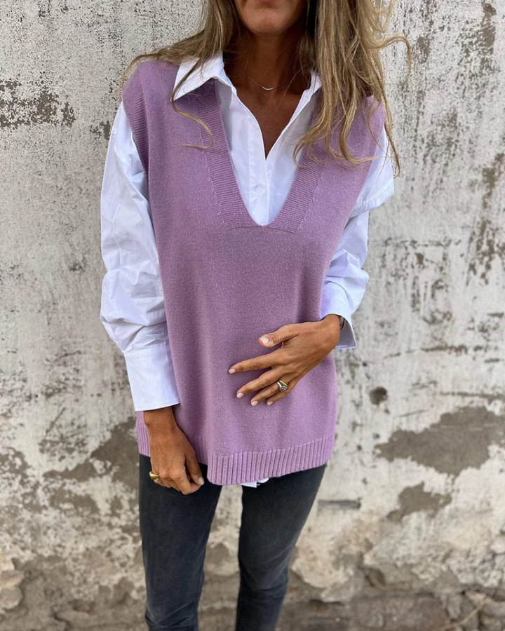 SOFIA - CHIC V-NECK SWEATER VEST