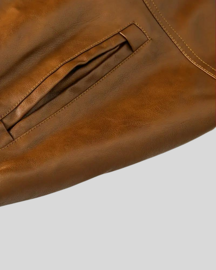 Davor - Hooded Leather Jacket With Double Zipper Closure