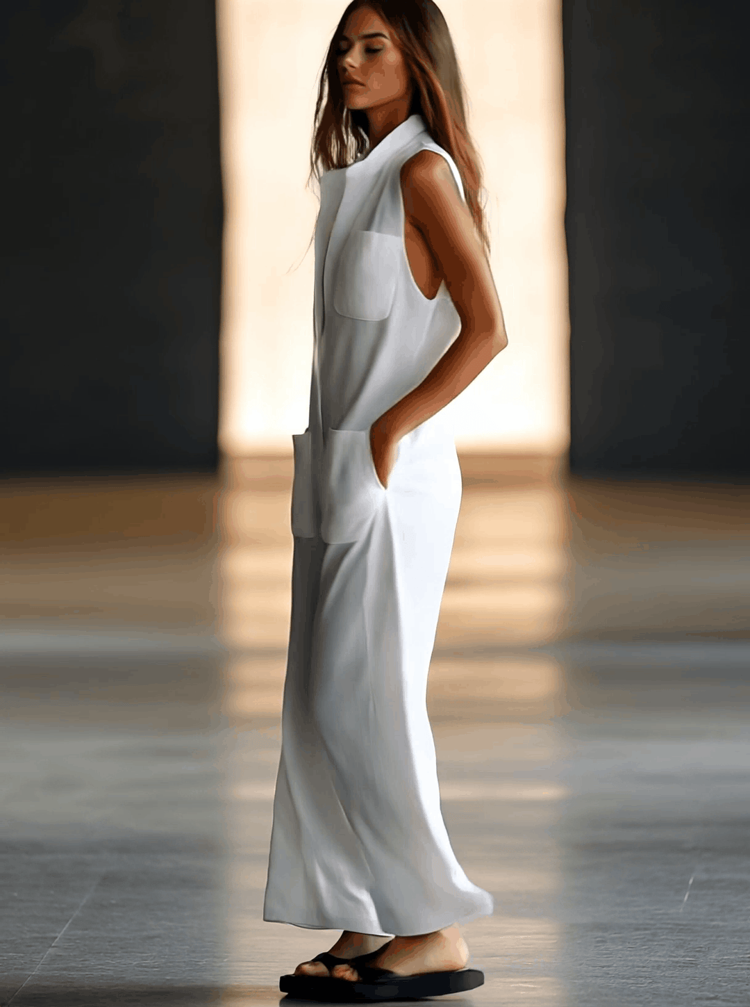JANEL – AIRY SLEEVELESS LINEN JUMPSUIT