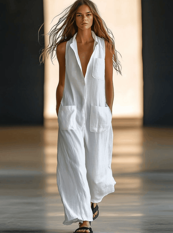 JANEL – AIRY SLEEVELESS LINEN JUMPSUIT