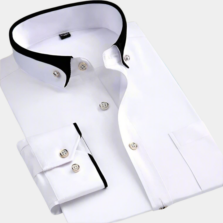 Daarik - Long Sleeve Contrast Collar Dress Shirt