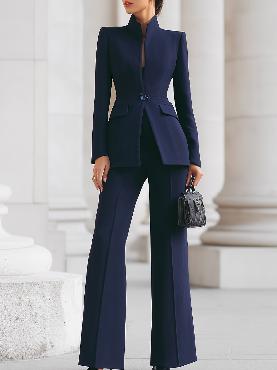 Kaelyn - Single Button Blazer And Pants Suit