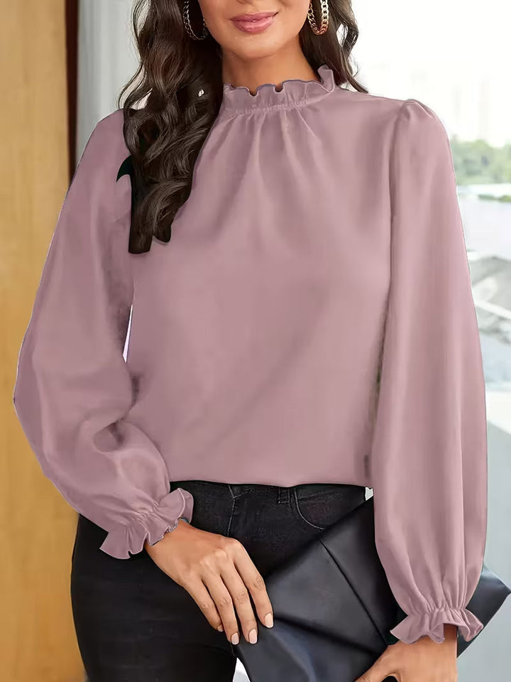 Aurelija - Blouse With Ruffle Collar And Puff Sleeves
