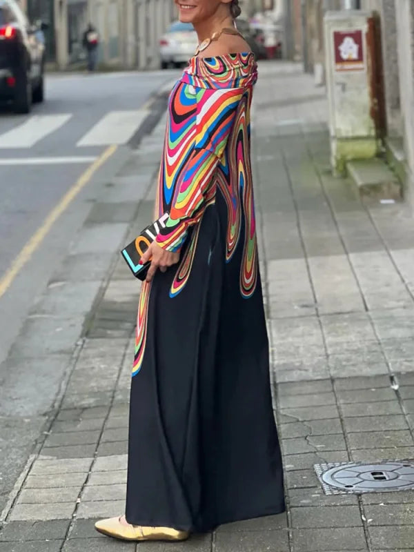SYDNEY – VIBRANT OFF-SHOULDER MAXI DRESS