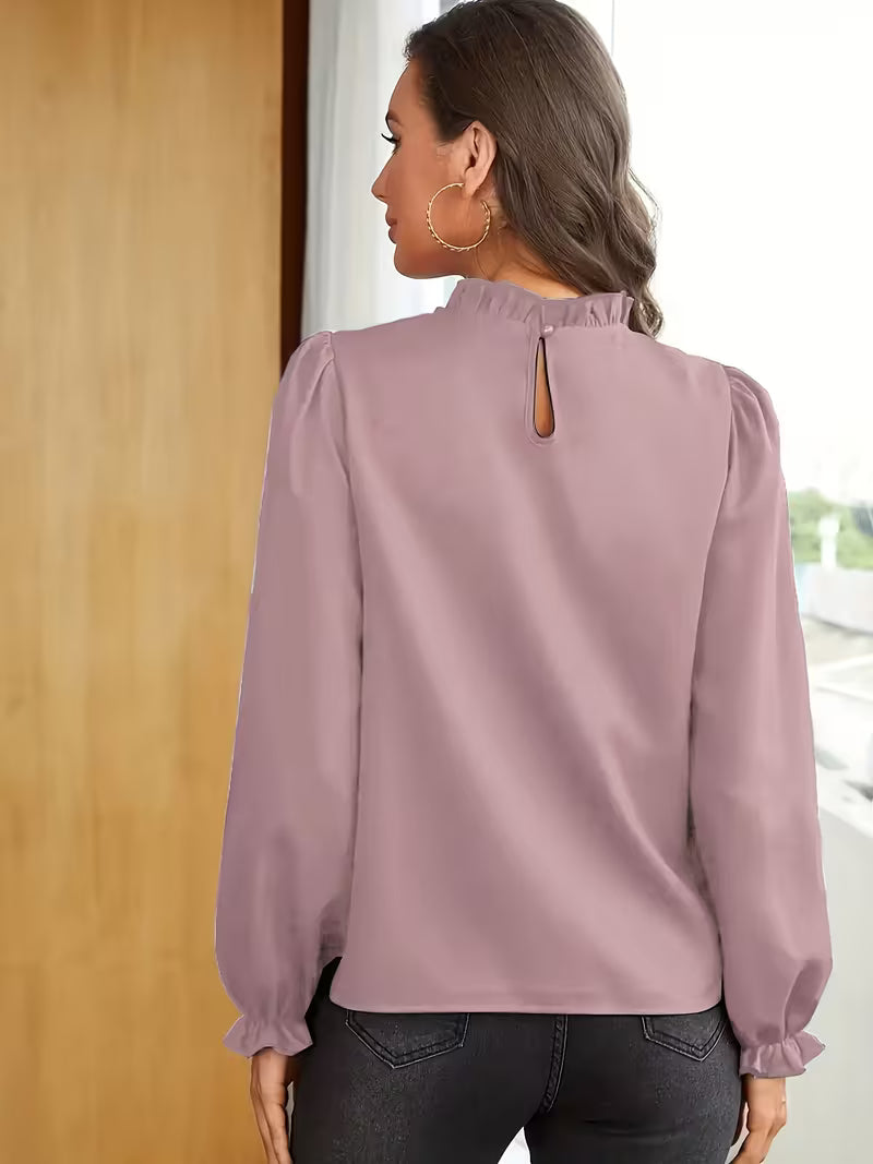 Aurelija - Blouse With Ruffle Collar And Puff Sleeves