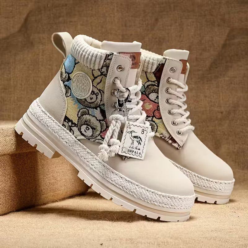 Hilarie - Teddy Print Non-Slip Sneaker