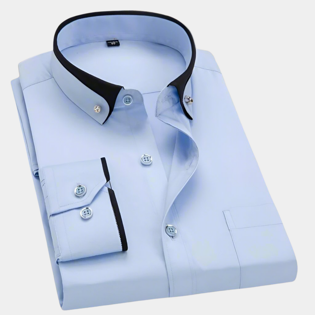 Daarik - Long Sleeve Contrast Collar Dress Shirt