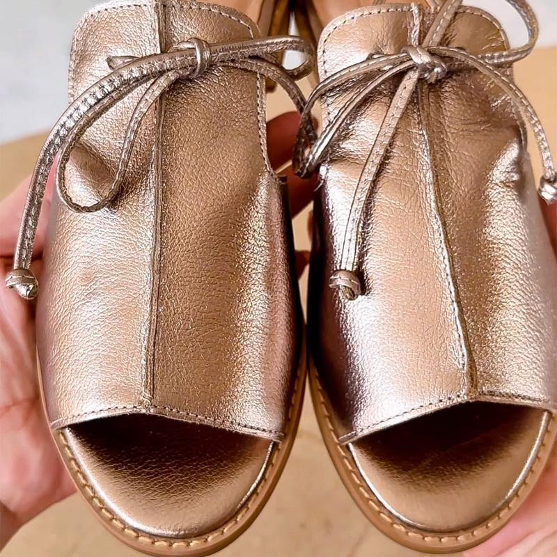 ARIANA – METALLIC PEEP-TOE SANDALS