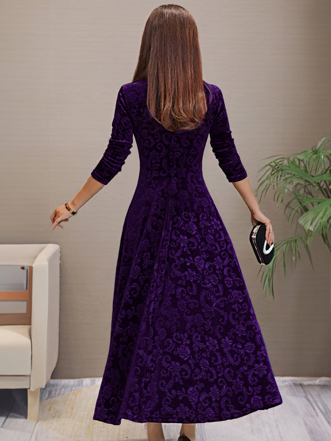 Eluned - Elegant Velvet Party Dress