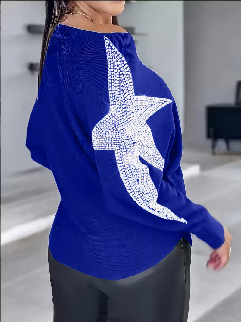 Bernardino - Elegant Long Sleeve Sweater With Star Print