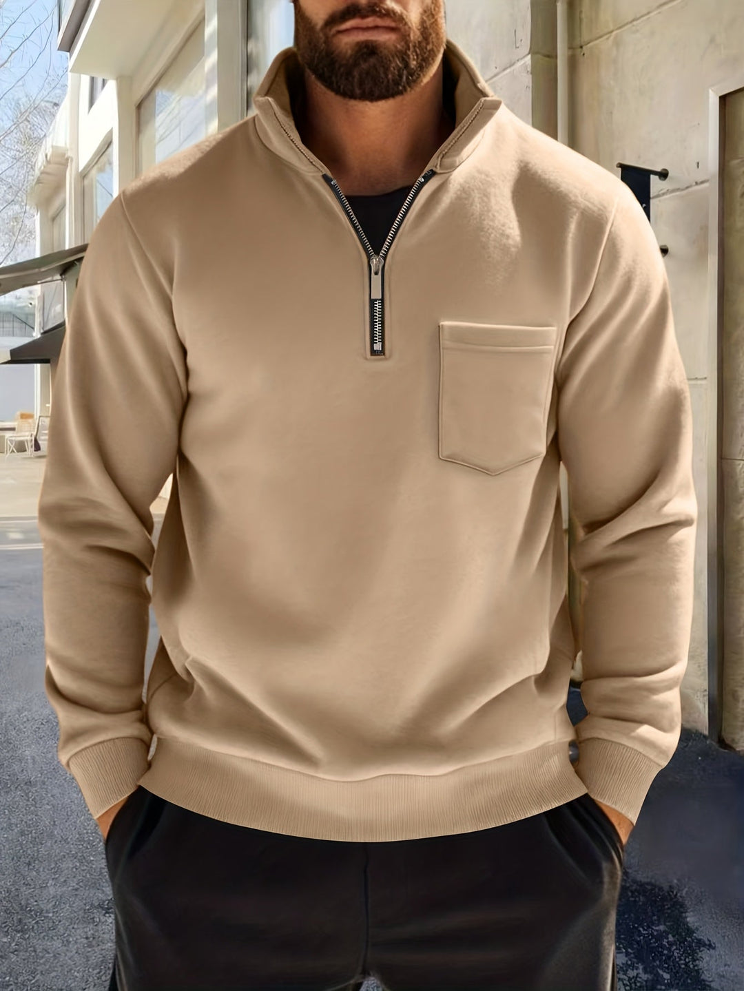 Nistor - Long Sleeve Shirt With Half Zipper