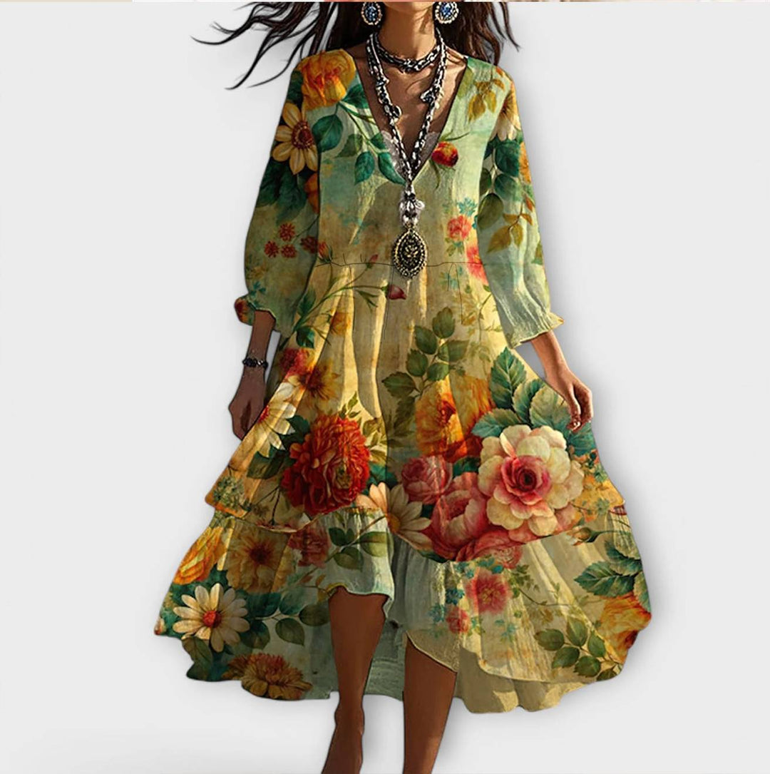 DIANA – BOHO FLORAL HI-LOW DRESS