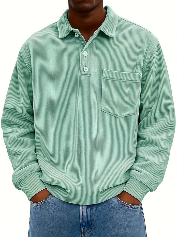 Hawkins - Long Sleeve Turn-Collar Corduroy Shirt