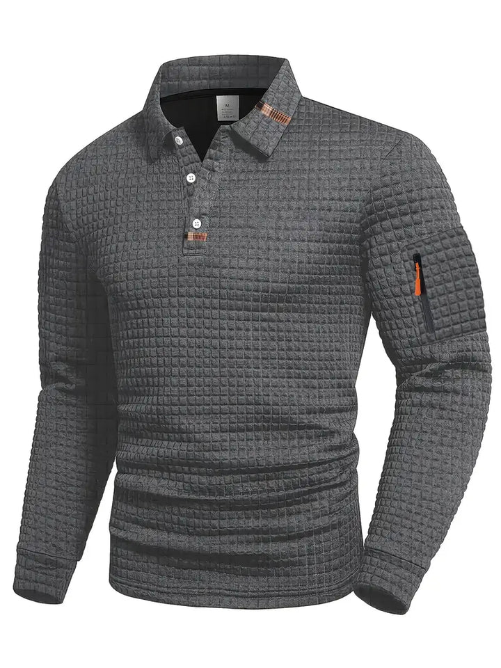 JAMES – TEXTURED CLASSIC LONG SLEEVE POLO