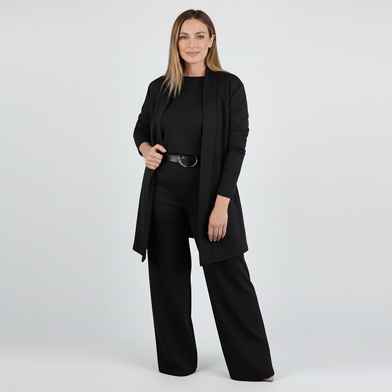 Dorren - Elegant 3-Piece Set With Long Cardigan, Top & Pant