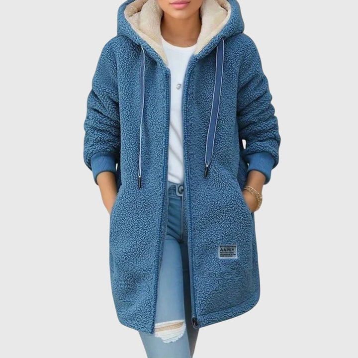 HARPER – COZY TEDDY HOODED ZIP COAT
