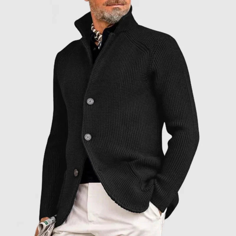 Maester - Elegant Long Sleeve Cardigan With Button