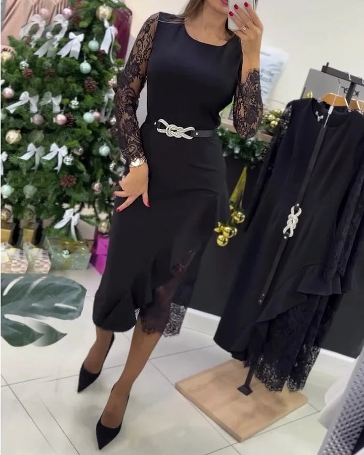 Nafisa - Patchwork Lace Fitted Dress