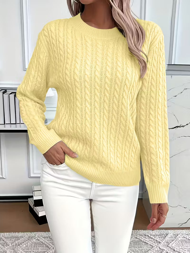 ADRIANA – CABLE-KNIT COZY LONG-SLEEVE SWEATER