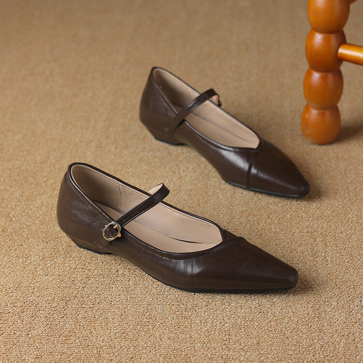 AVERY – POINTED TOE MARY JANE FLATS