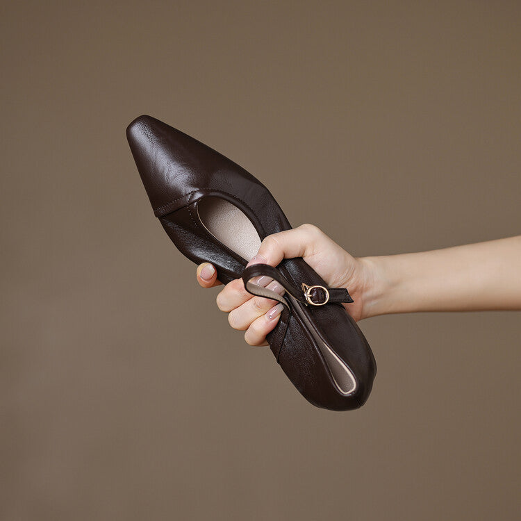 AVERY – POINTED TOE MARY JANE FLATS